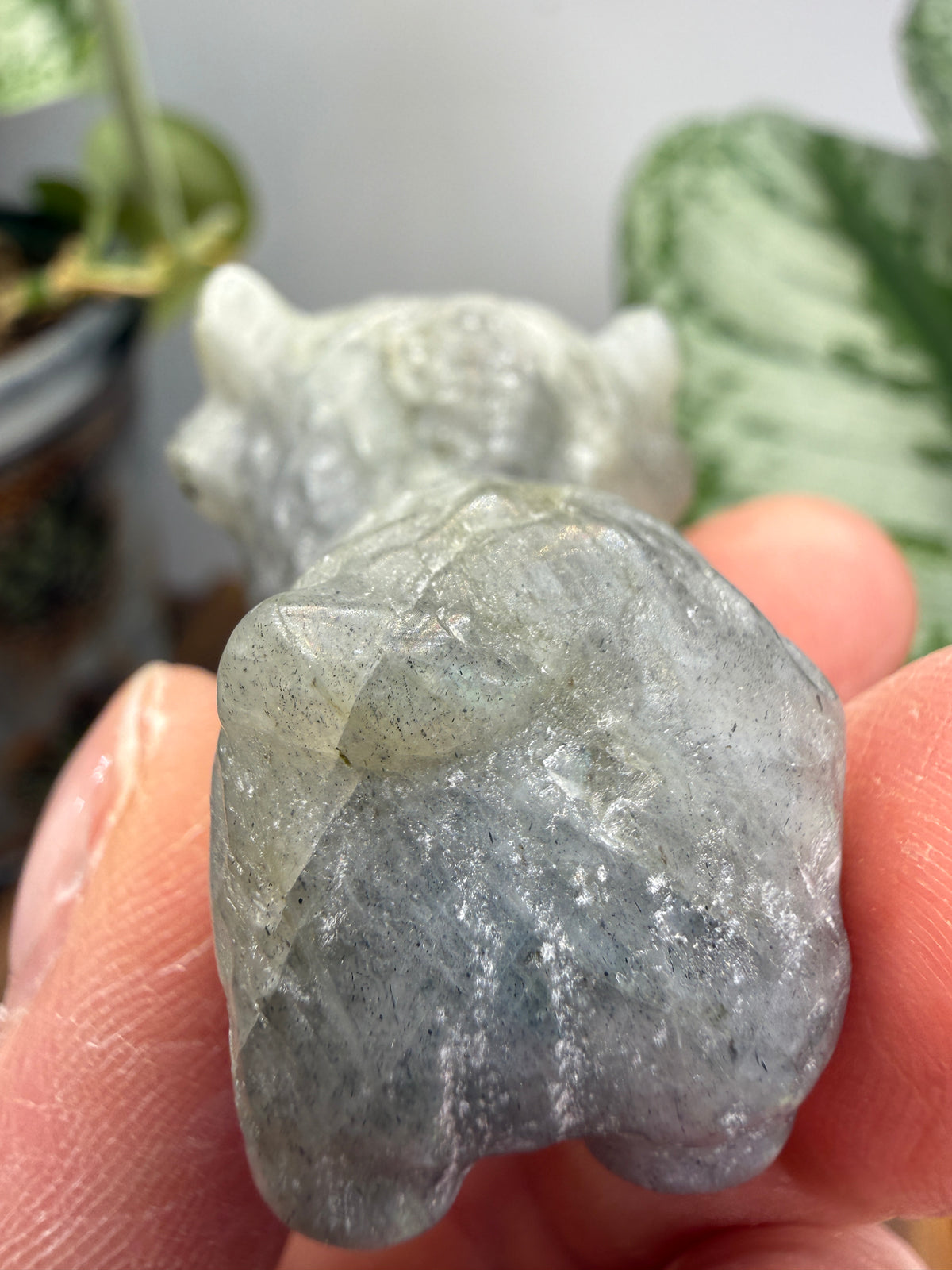 Labradorite Highland Cow Crystal Carving- 1.5 inches