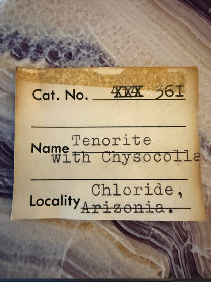 Tenorite, Chrysocolla- Chloride Mining District, Cerbat Mountains, Mohave County, Arizona