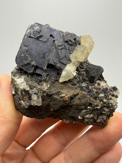 Galena, Calcite, Sphalerite- Cherokee, Kansas (Tri-State District association)