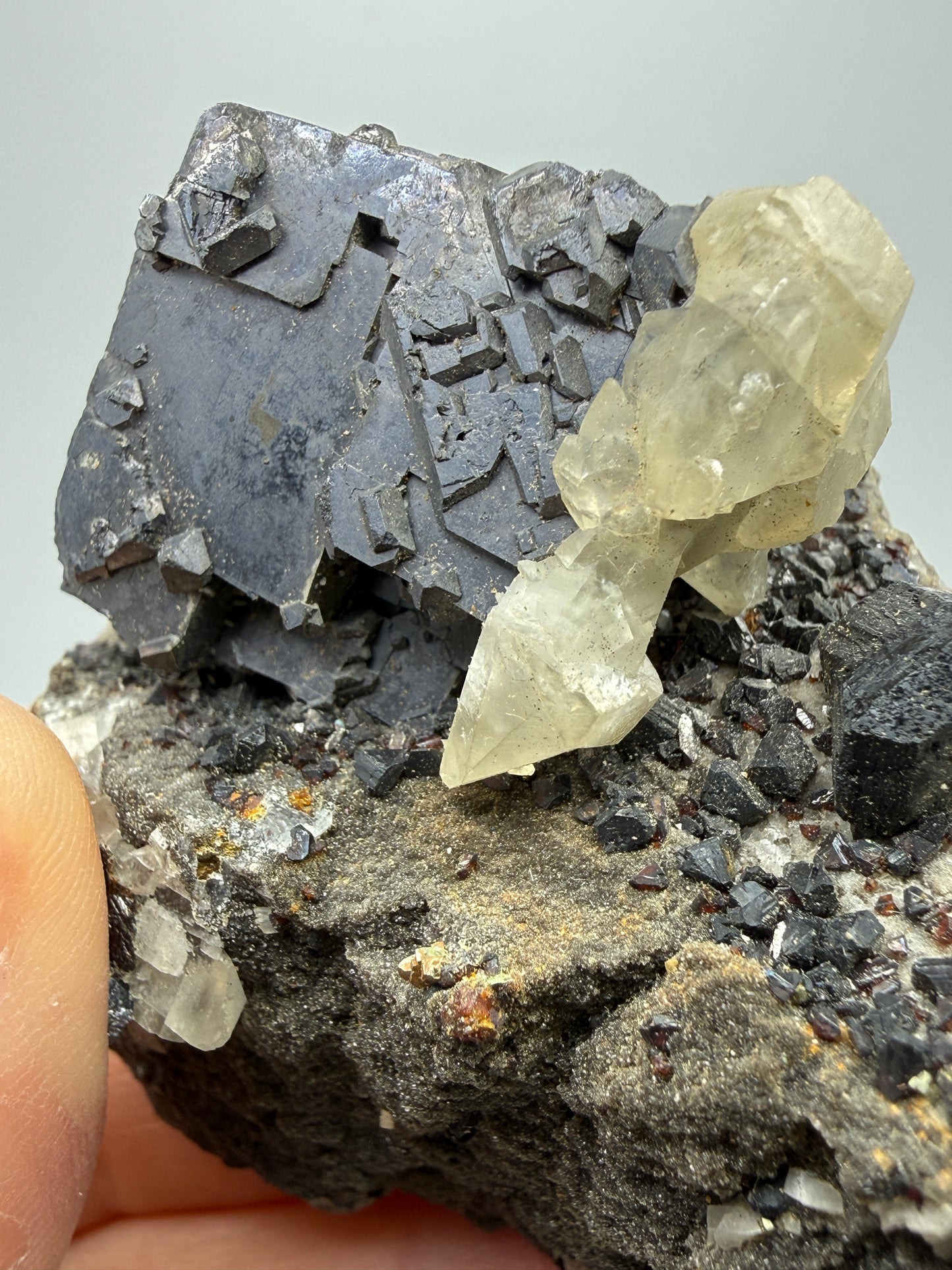 Galena, Calcite, Sphalerite- Cherokee, Kansas (Tri-State District association)