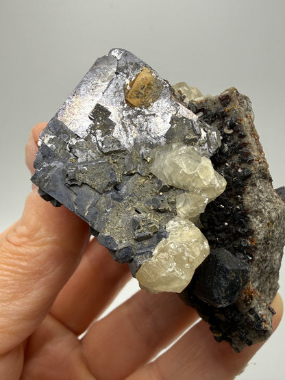 Galena, Calcite, Sphalerite- Cherokee, Kansas (Tri-State District association)
