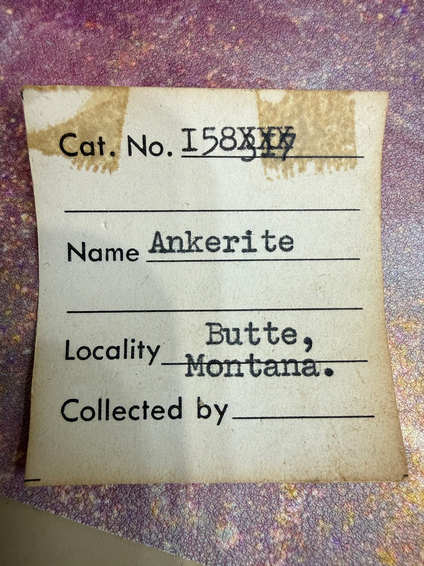 Ankerite (Likely Ferroan Dolomite**)- Butte Mining District, Silver Bow County, Montana, USA