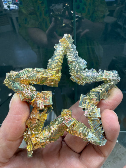 Bismuth Crystal Star (Lab Grown)– Iridescent Hopper Crystals