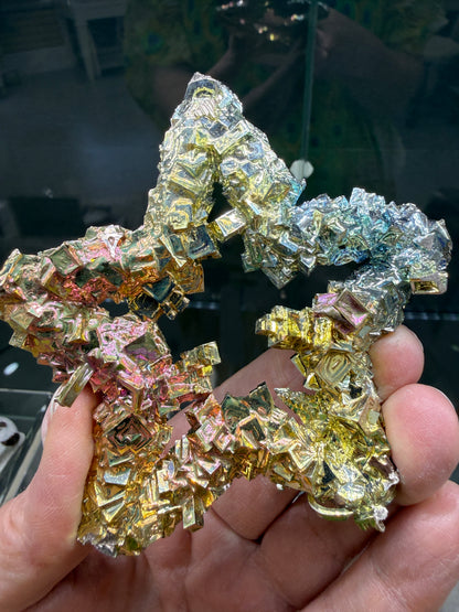 Bismuth Crystal Star (Lab Grown)– Iridescent Hopper Crystals