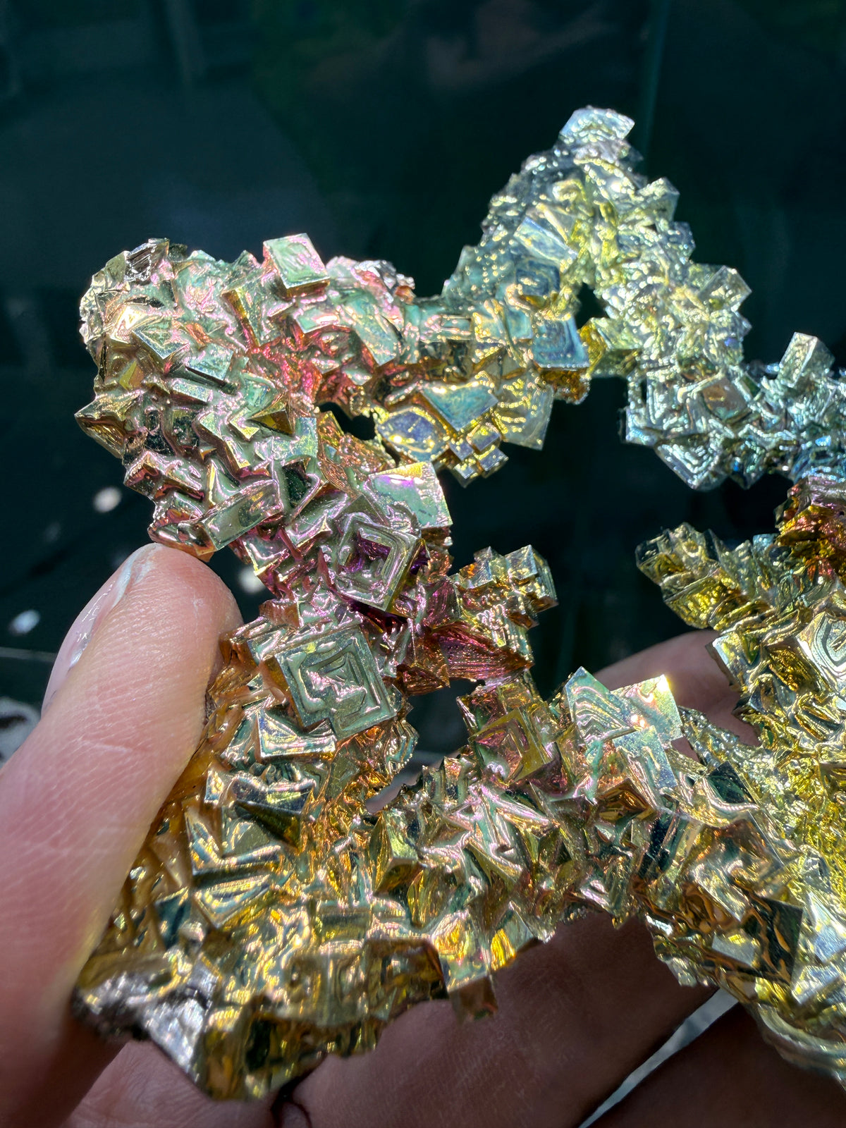 Bismuth Crystal Star (Lab Grown)– Iridescent Hopper Crystals