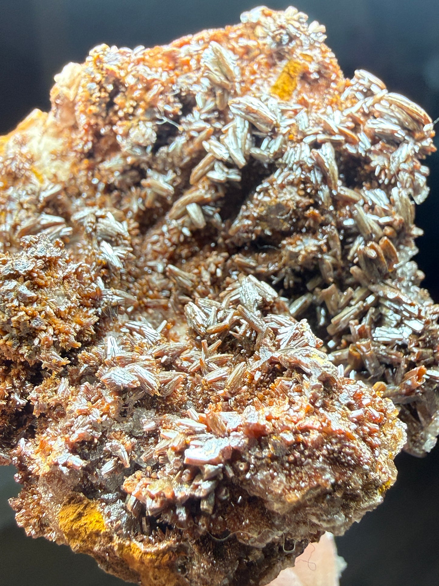 Endlichite (Arsenic-bearing Vanadinite)- Erupción Mine, Los Lamentos Mountains, Chihuahua, Mexico