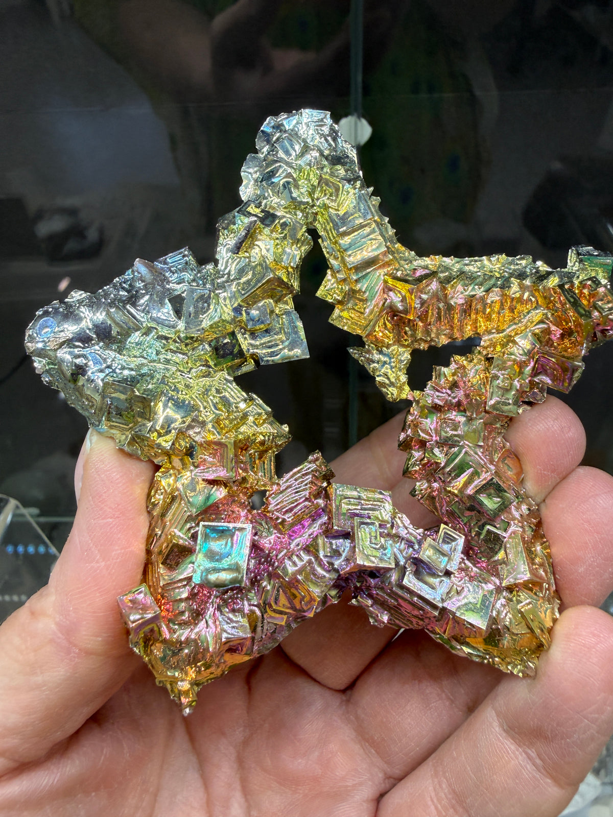 Bismuth Crystal Star (Lab Grown)– Iridescent Hopper Crystals