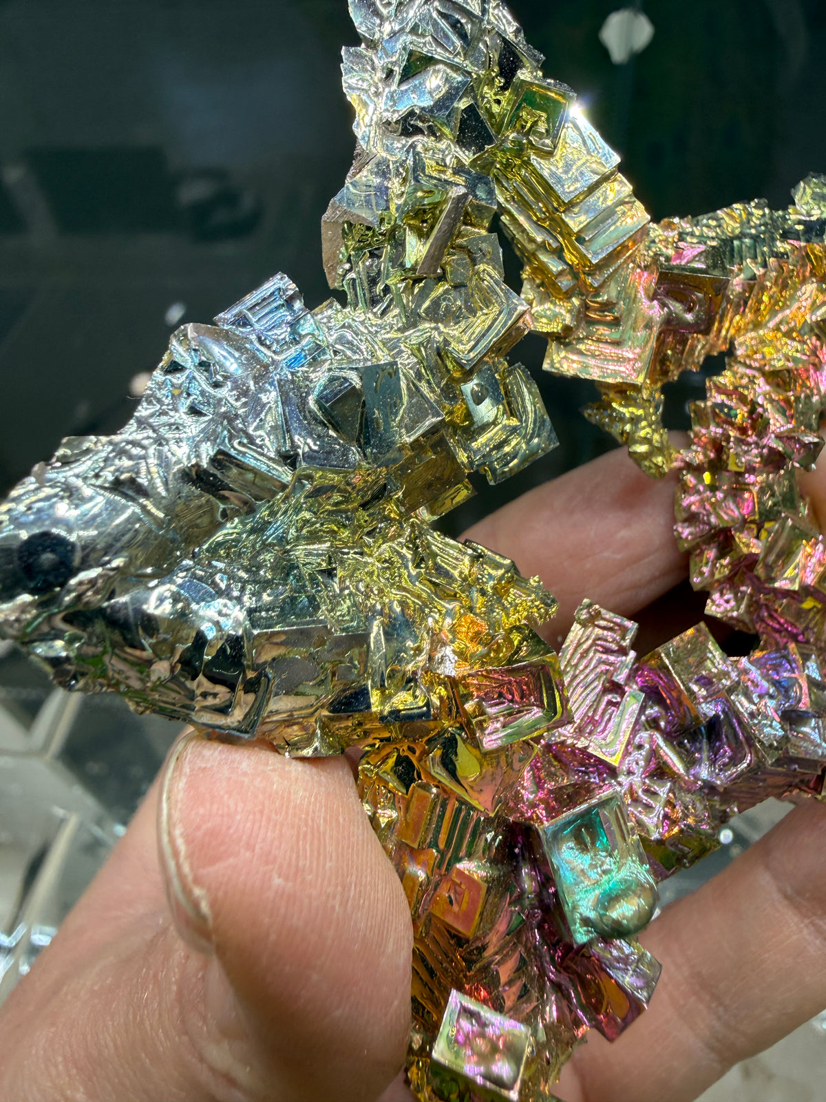 Bismuth Crystal Star (Lab Grown)– Iridescent Hopper Crystals