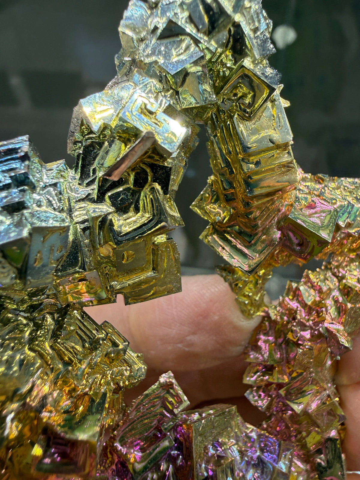 Bismuth Crystal Star (Lab Grown)– Iridescent Hopper Crystals