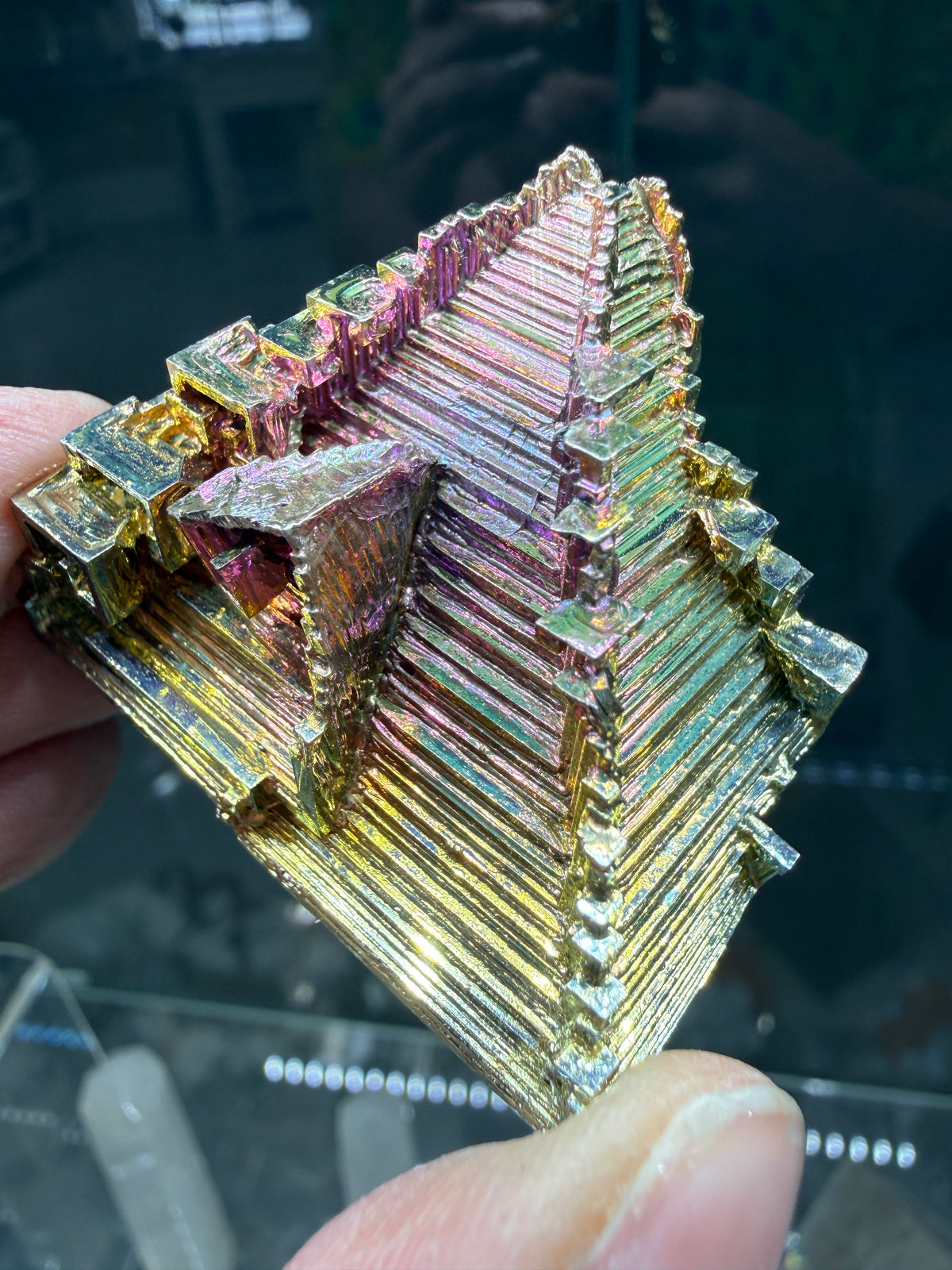 Bismuth Crystal (Lab Grown)– Iridescent Hopper Crystal