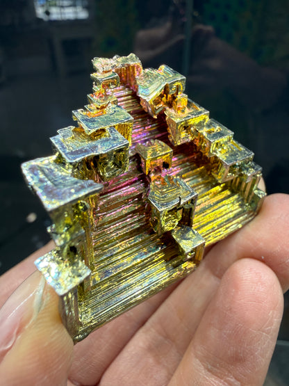 Bismuth Crystal (Lab Grown)– Iridescent Hopper Crystal