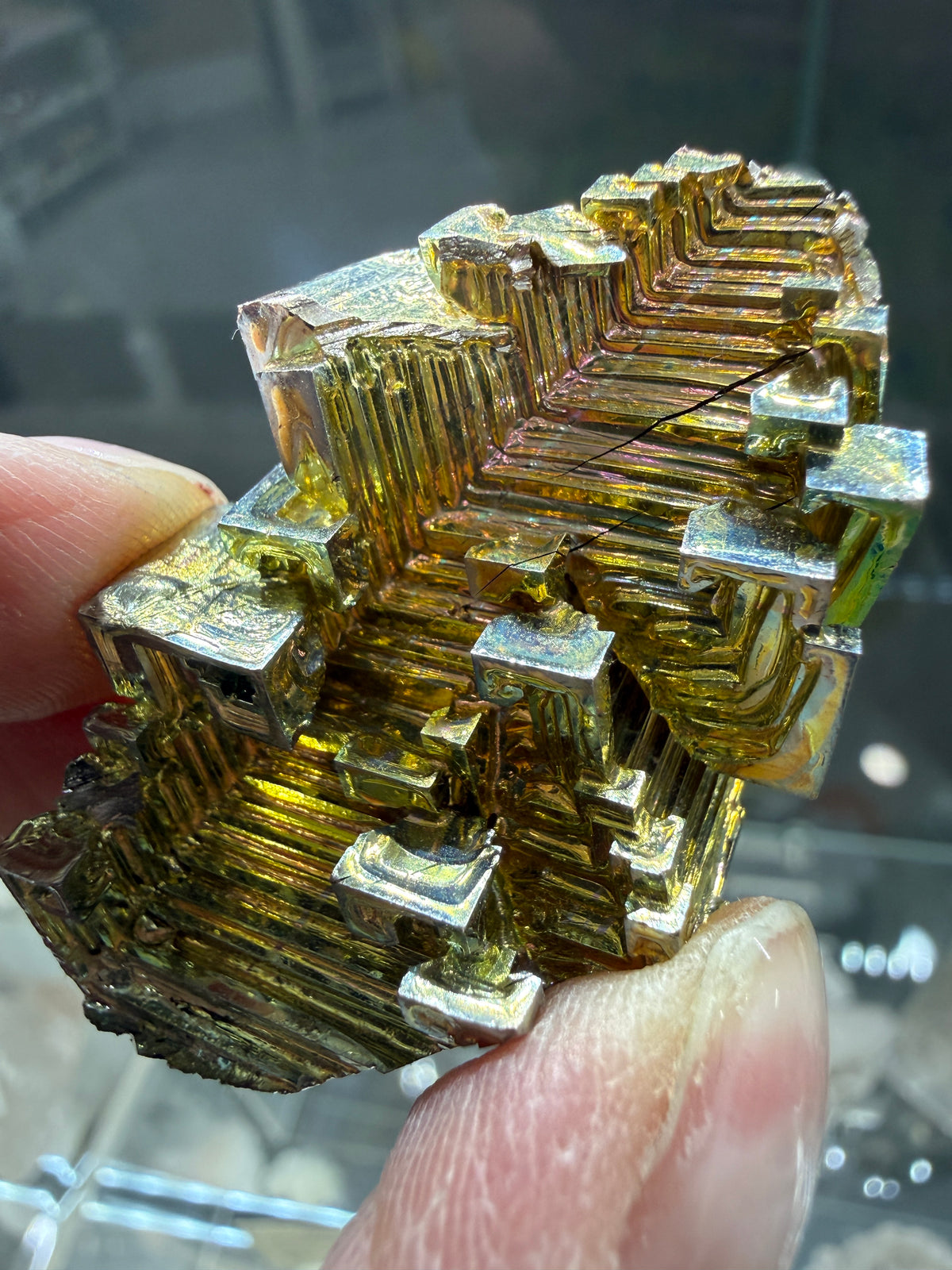 Bismuth Crystal (Lab Grown)– Iridescent Hopper Crystal
