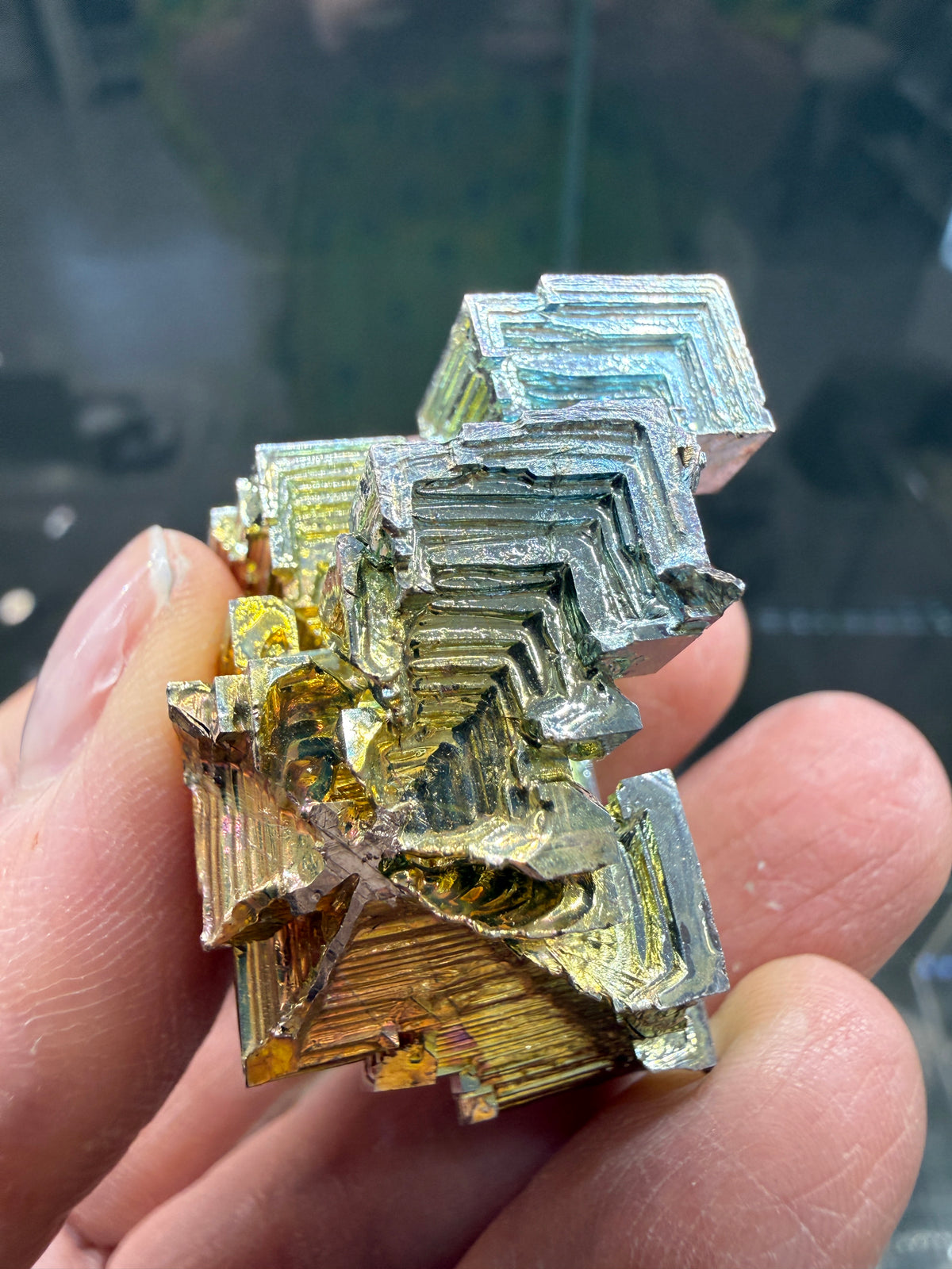 Bismuth Crystal (Lab Grown)– Iridescent Hopper Crystal