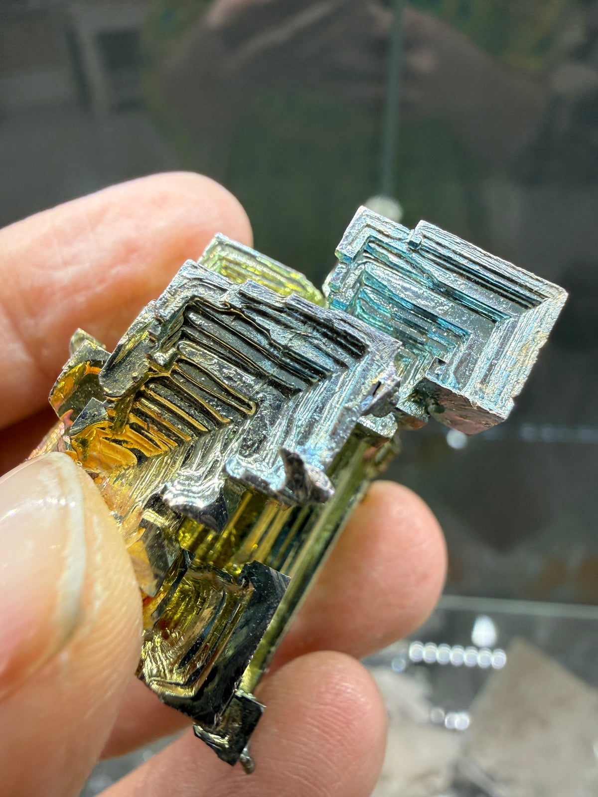Bismuth Crystal (Lab Grown)– Iridescent Hopper Crystal