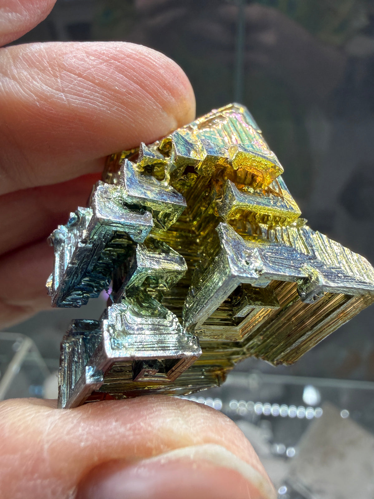 Bismuth Crystal (Lab Grown)– Iridescent Hopper Crystal