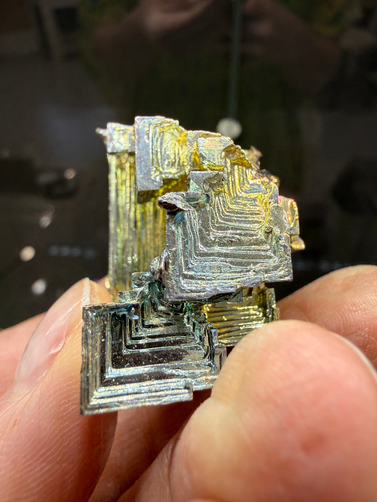 Bismuth Crystal (Lab Grown)– Iridescent Hopper Crystal