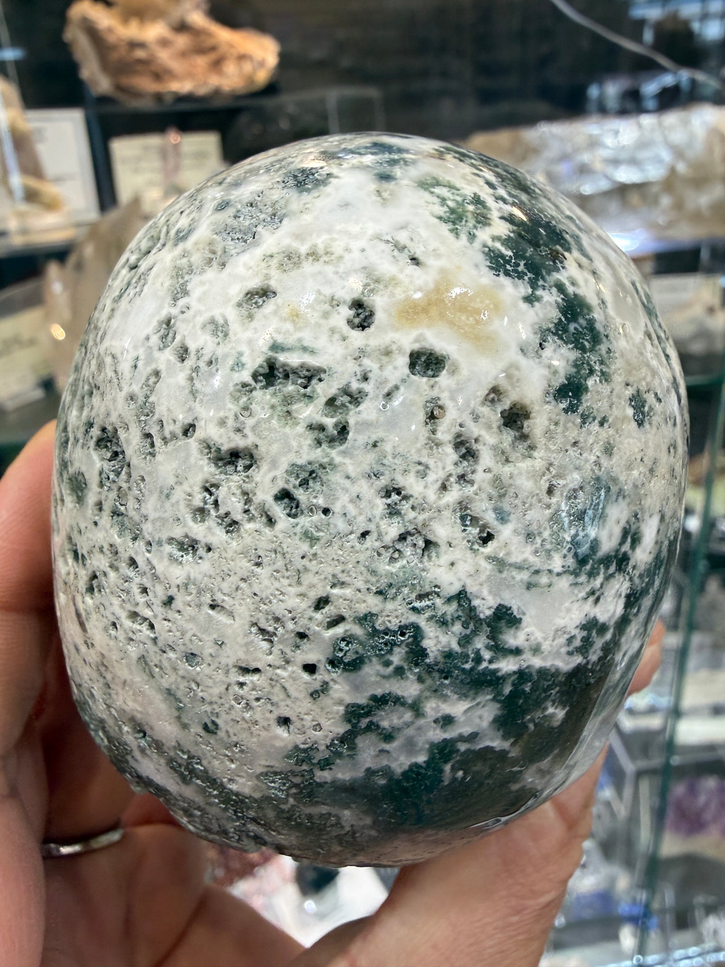 Moss Agate Skull- Large 1.6 pounds