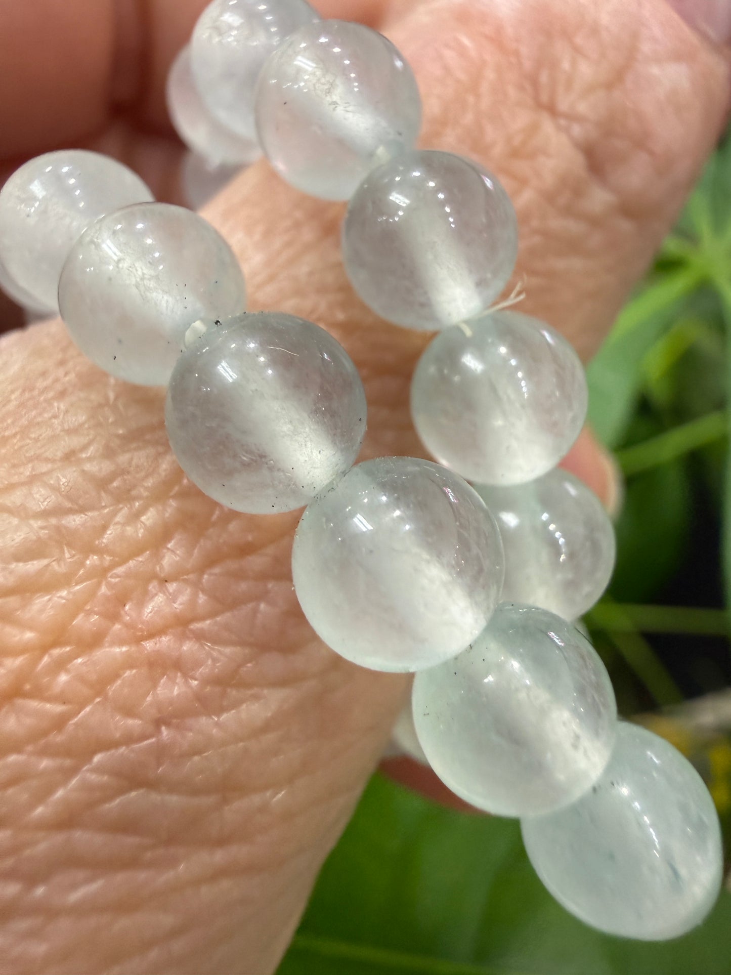 Aquamarine Bracelet Stretch Bracelet- Round Smooth or Faceted 7.5 inches