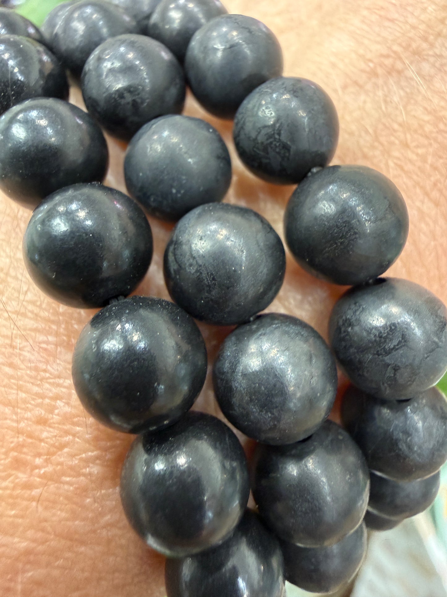 Shungite Stretch Bracelet- Round Smooth 7.5 inches