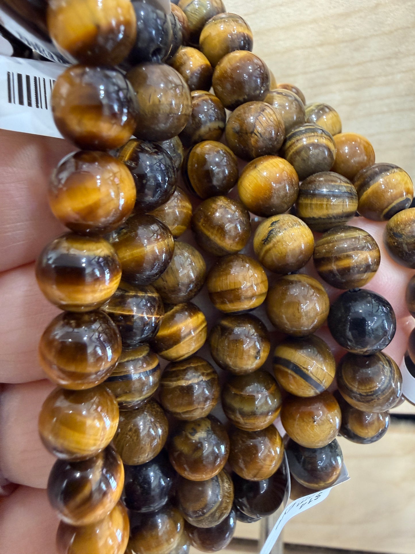 Tiger Eye Stretch Bracelet- Round Smooth 7.5 inches