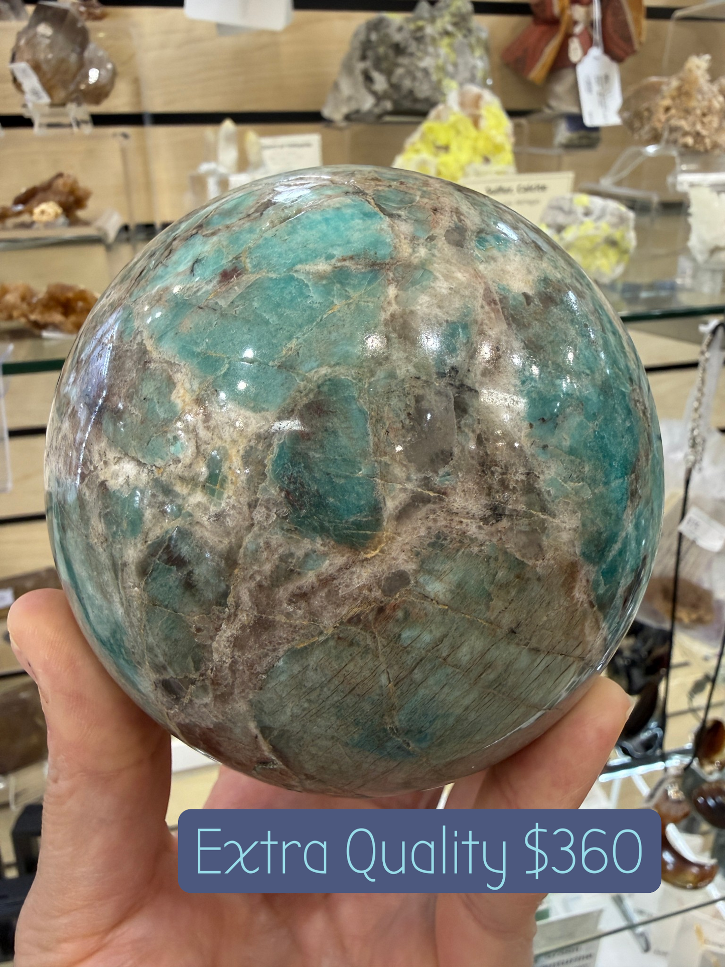 Amazonite Sphere (4 inches)- Brazil