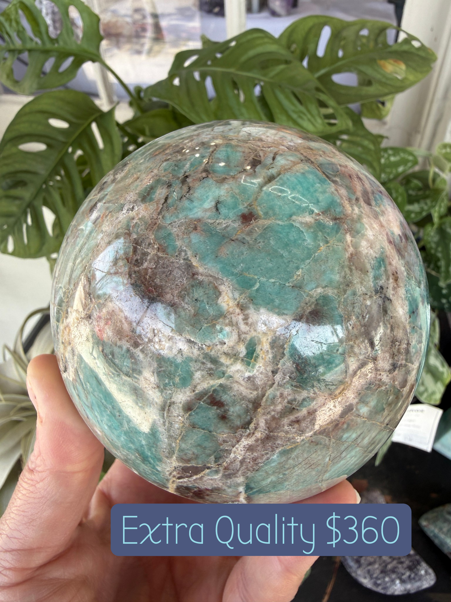 Amazonite Sphere (4 inches)- Brazil