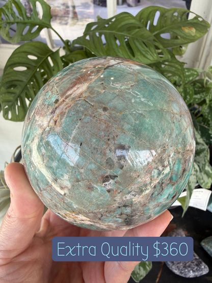 Amazonite Sphere (4 inches)- Brazil