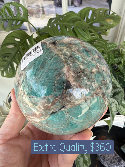 Amazonite Sphere (4 inches)- Brazil