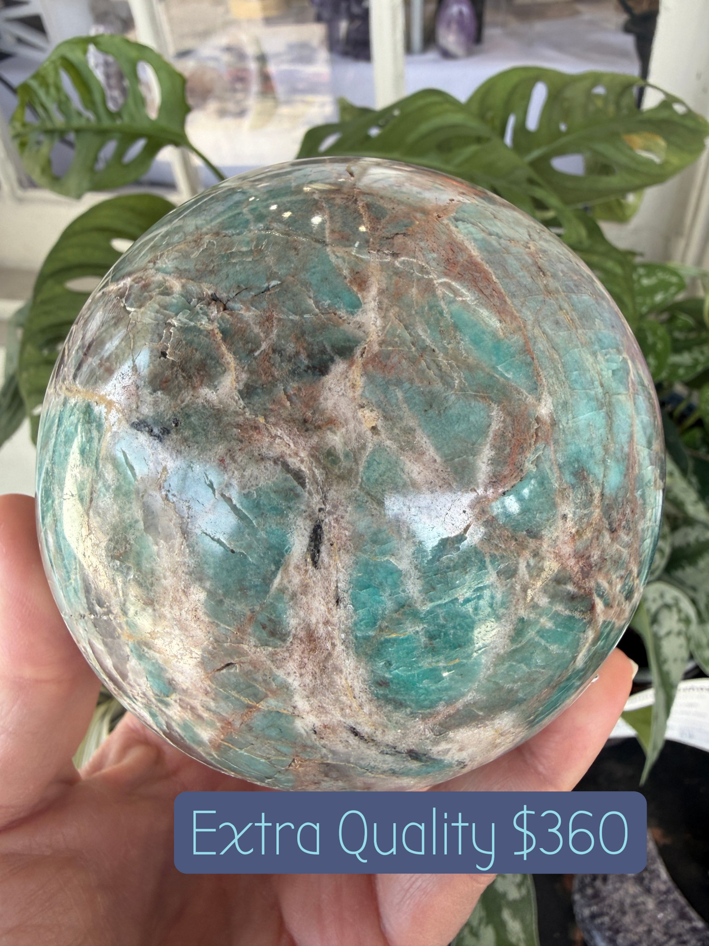 Amazonite Sphere (4 inches)- Brazil