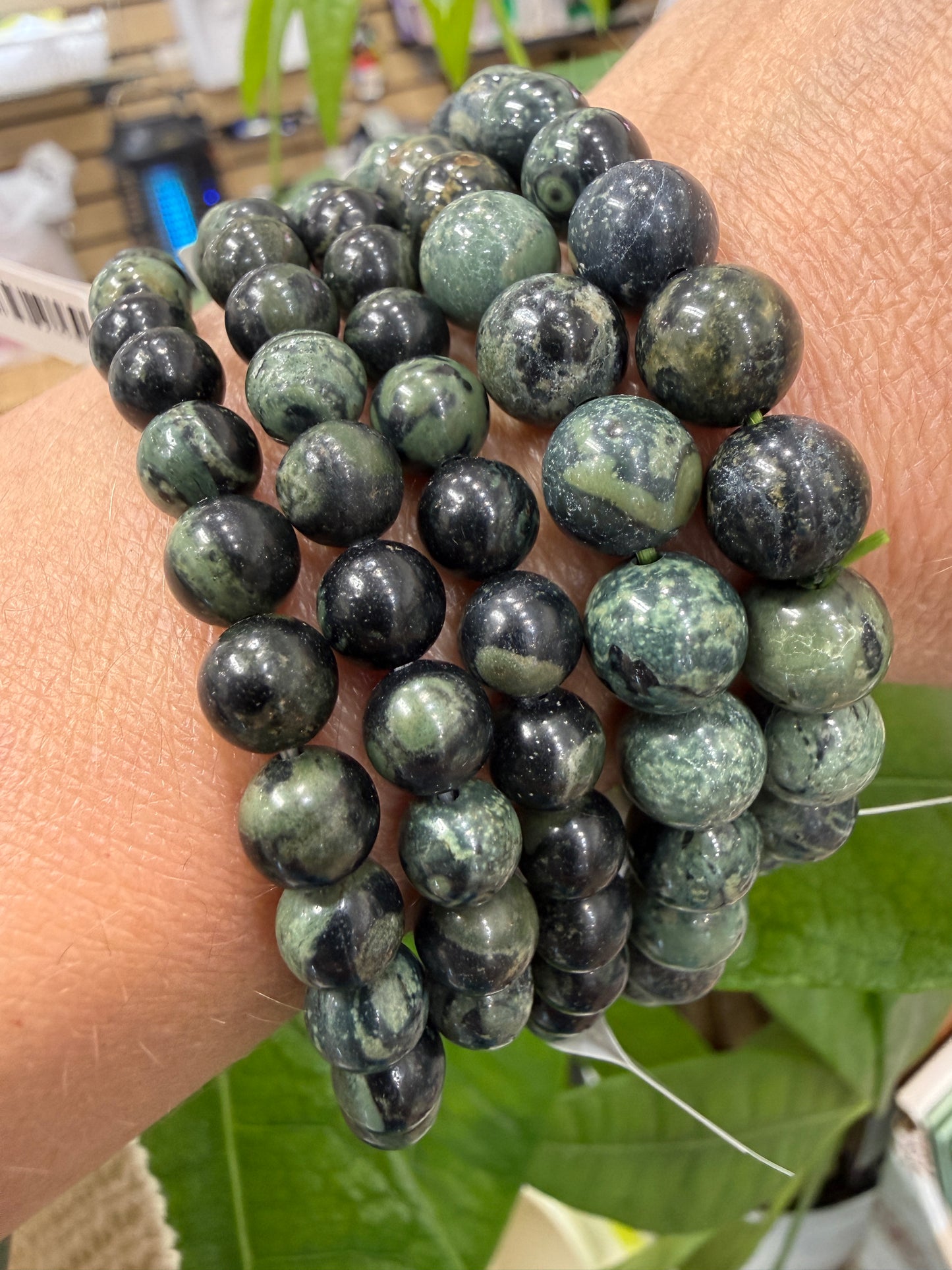 Kambaba Jasper Stretch Bracelet- Round Smooth 7.5 inches