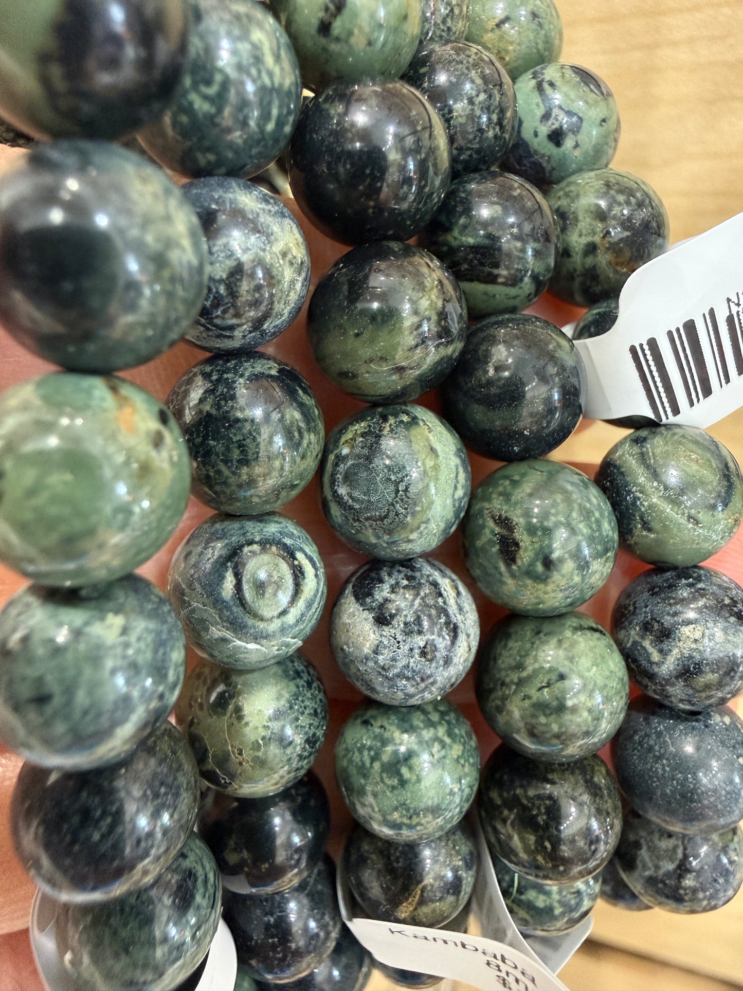 Kambaba Jasper Stretch Bracelet- Round Smooth 7.5 inches