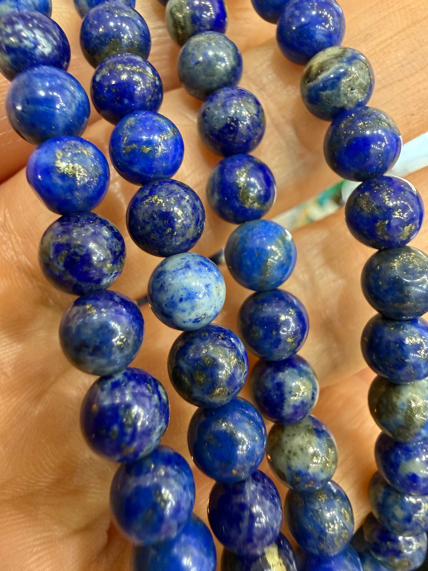Lapis Lazuli Stretch Bracelet- Round Smooth 7.5 inches