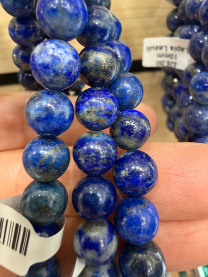 Lapis Lazuli Stretch Bracelet- Round Smooth 7.5 inches