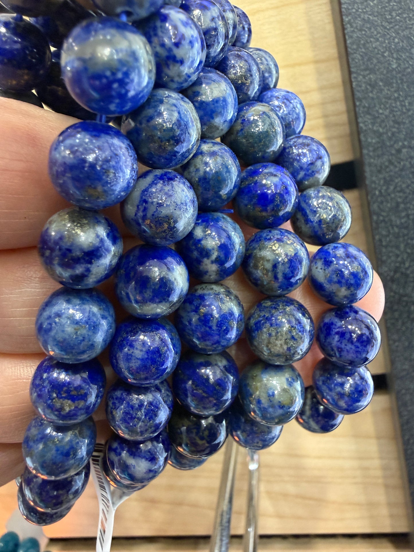 Lapis Lazuli Stretch Bracelet- Round Smooth 7.5 inches