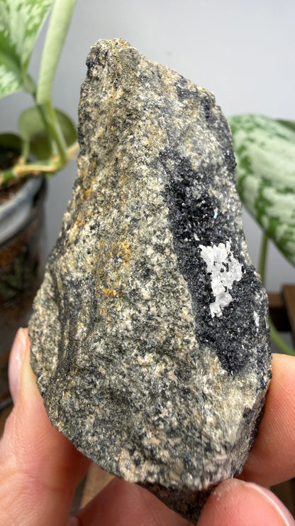 Babingtonite with Calcite- Winchester Highlands, Middlesex County, Massachusetts, USA