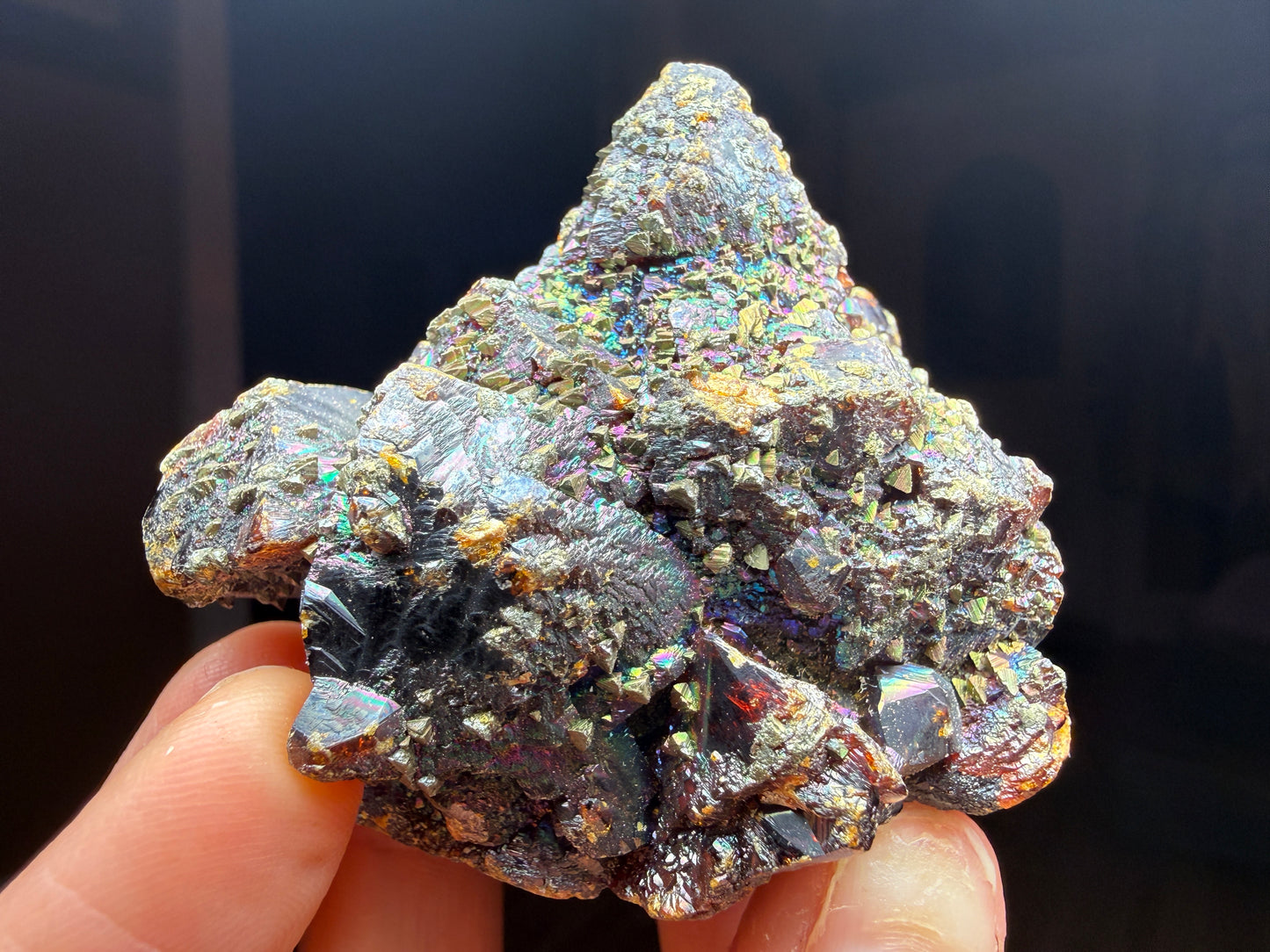 Iridescent Sphalerite, Chalcopyrite, Galena- Ballard Mine, Baxter Springs, Cherokee County, Kansas, USA