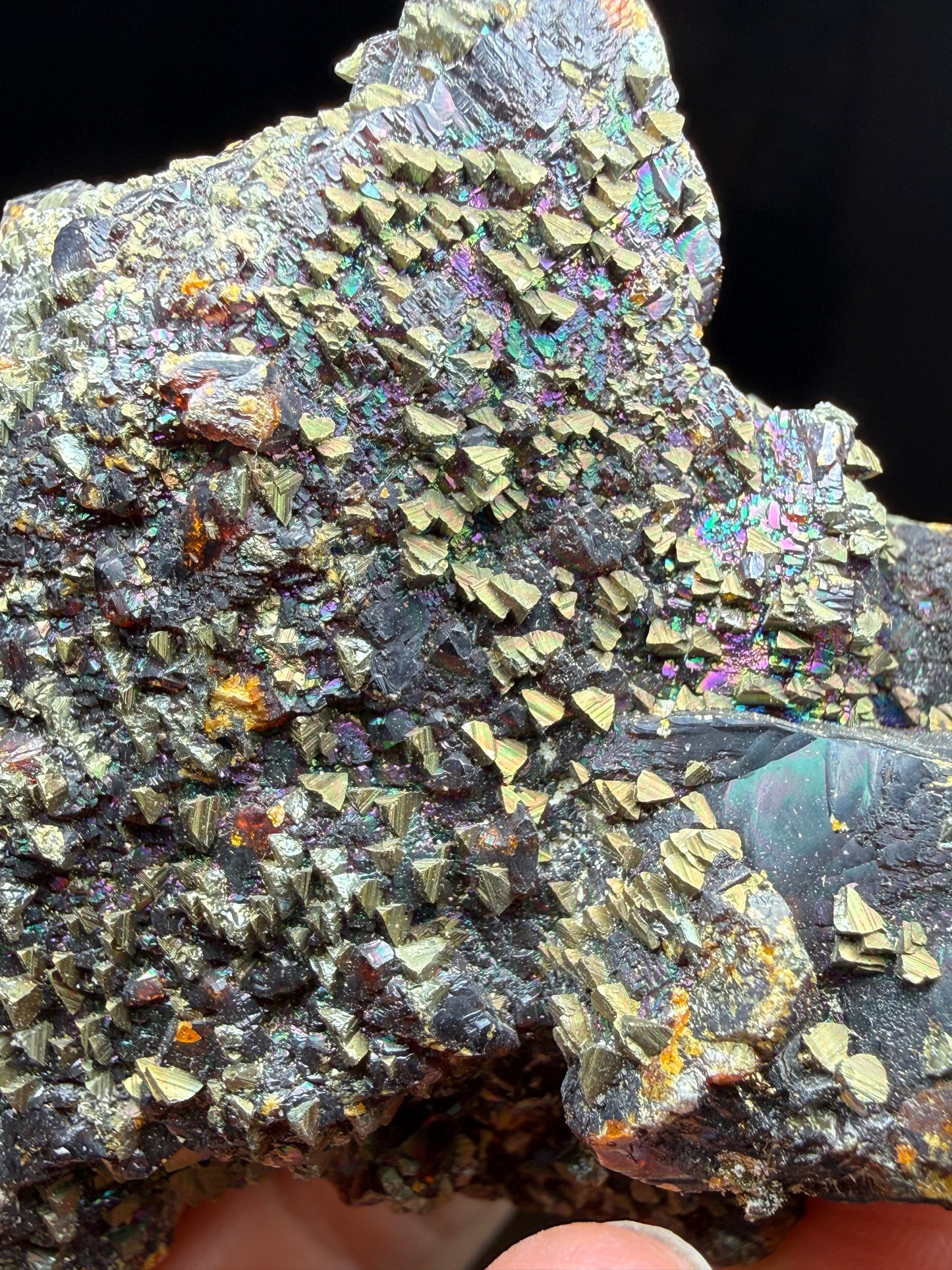 Iridescent Sphalerite, Chalcopyrite, Galena- Ballard Mine, Baxter Springs, Cherokee County, Kansas, USA