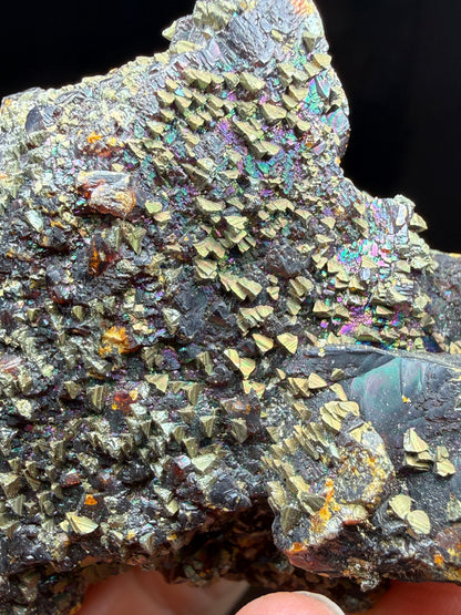 Iridescent Sphalerite, Chalcopyrite, Galena- Ballard Mine, Baxter Springs, Cherokee County, Kansas, USA