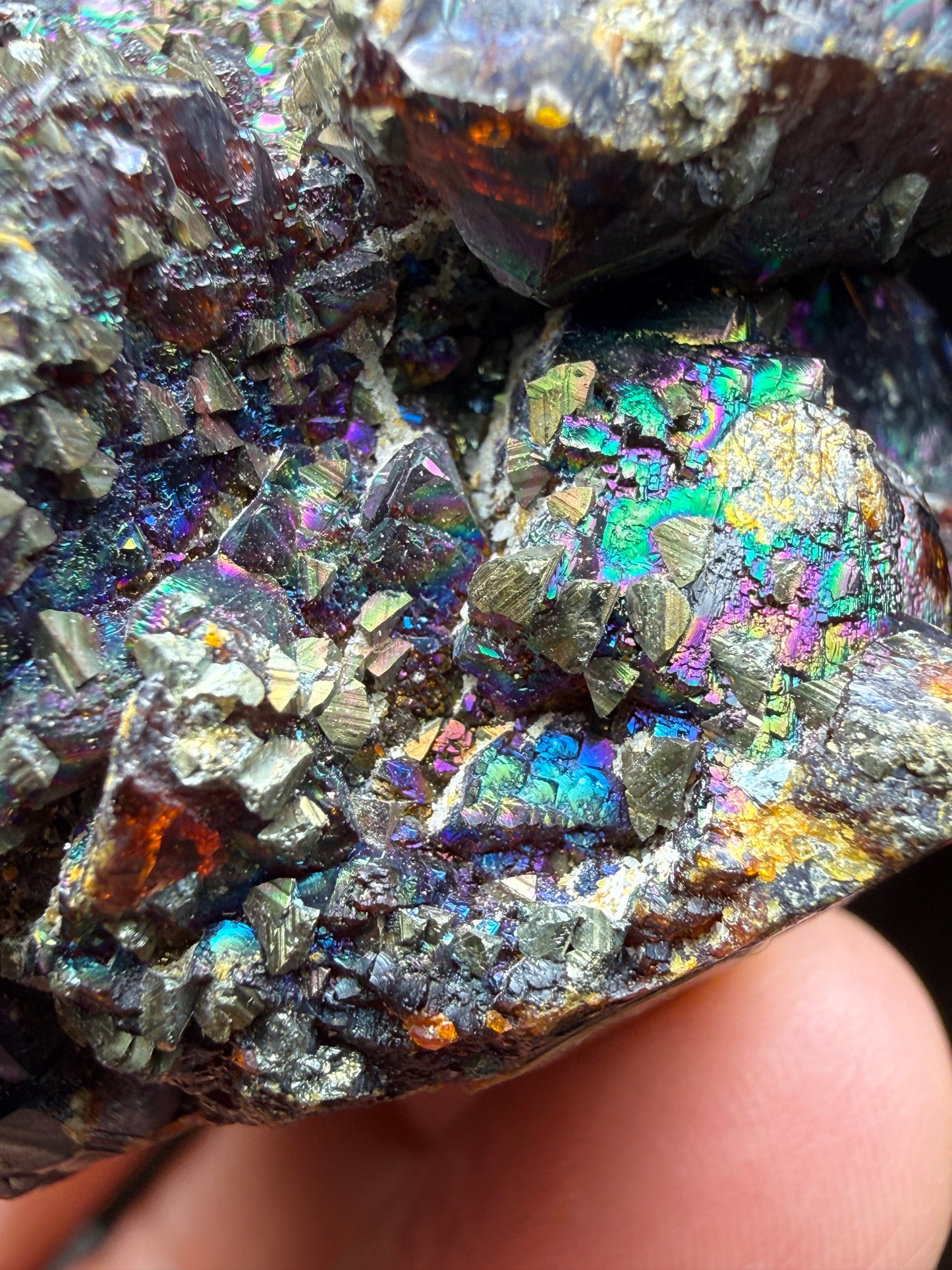 Iridescent Sphalerite, Chalcopyrite, Galena- Ballard Mine, Baxter Springs, Cherokee County, Kansas, USA