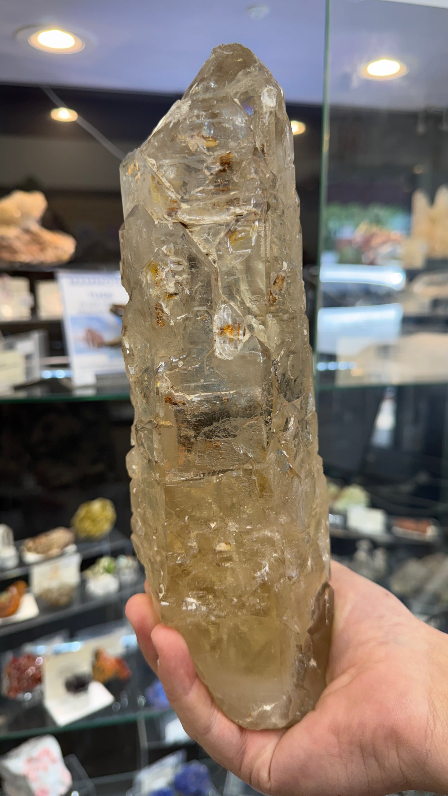 Citrine Point (Natural Brazilian) with Mica, Sulfur- Statement Piece
