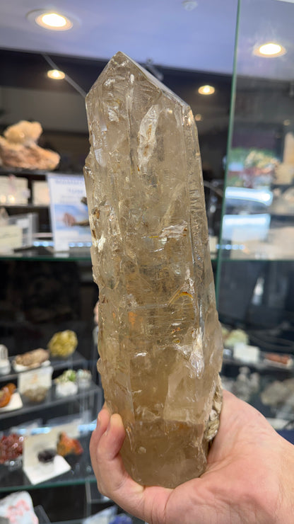 Citrine Point (Natural Brazilian) with Mica, Sulfur- Statement Piece