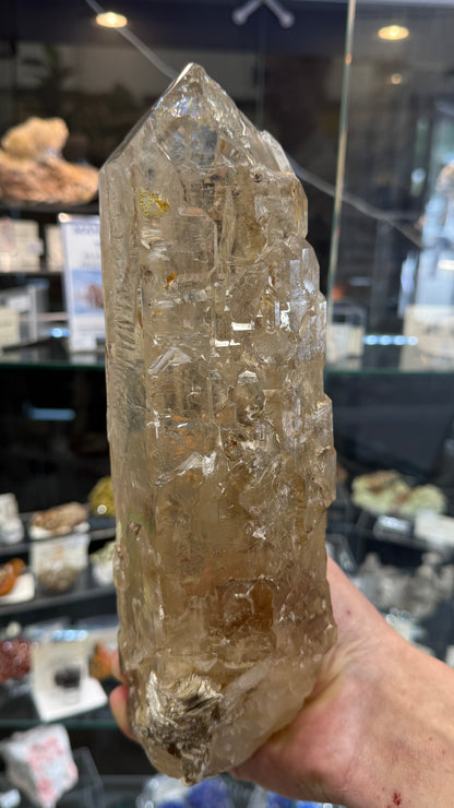 Citrine Point (Natural Brazilian) with Mica, Sulfur- Statement Piece