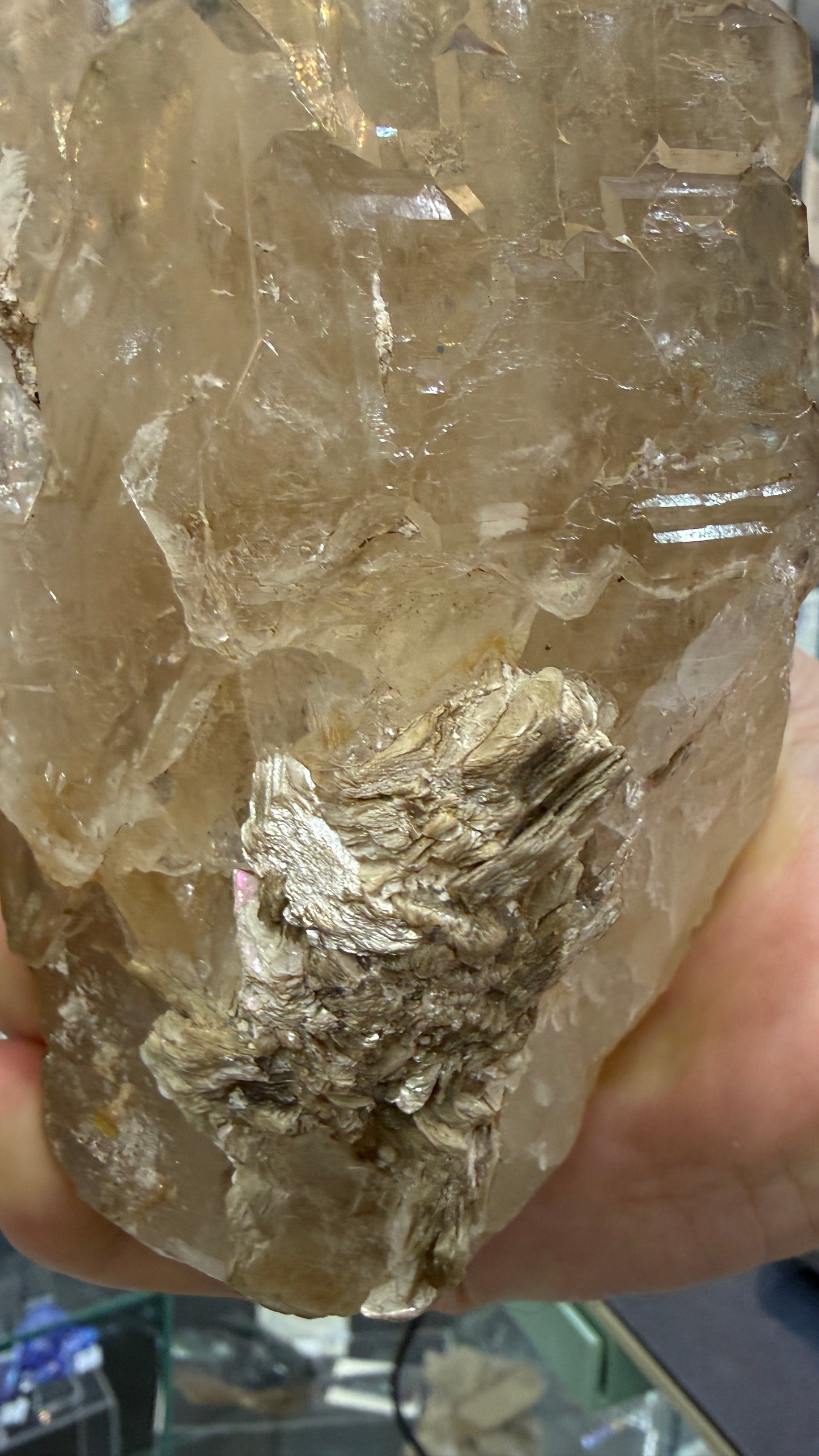 Citrine Point (Natural Brazilian) with Mica, Sulfur- Statement Piece