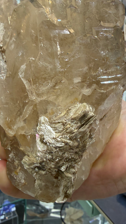 Citrine Point (Natural Brazilian) with Mica, Sulfur- Statement Piece