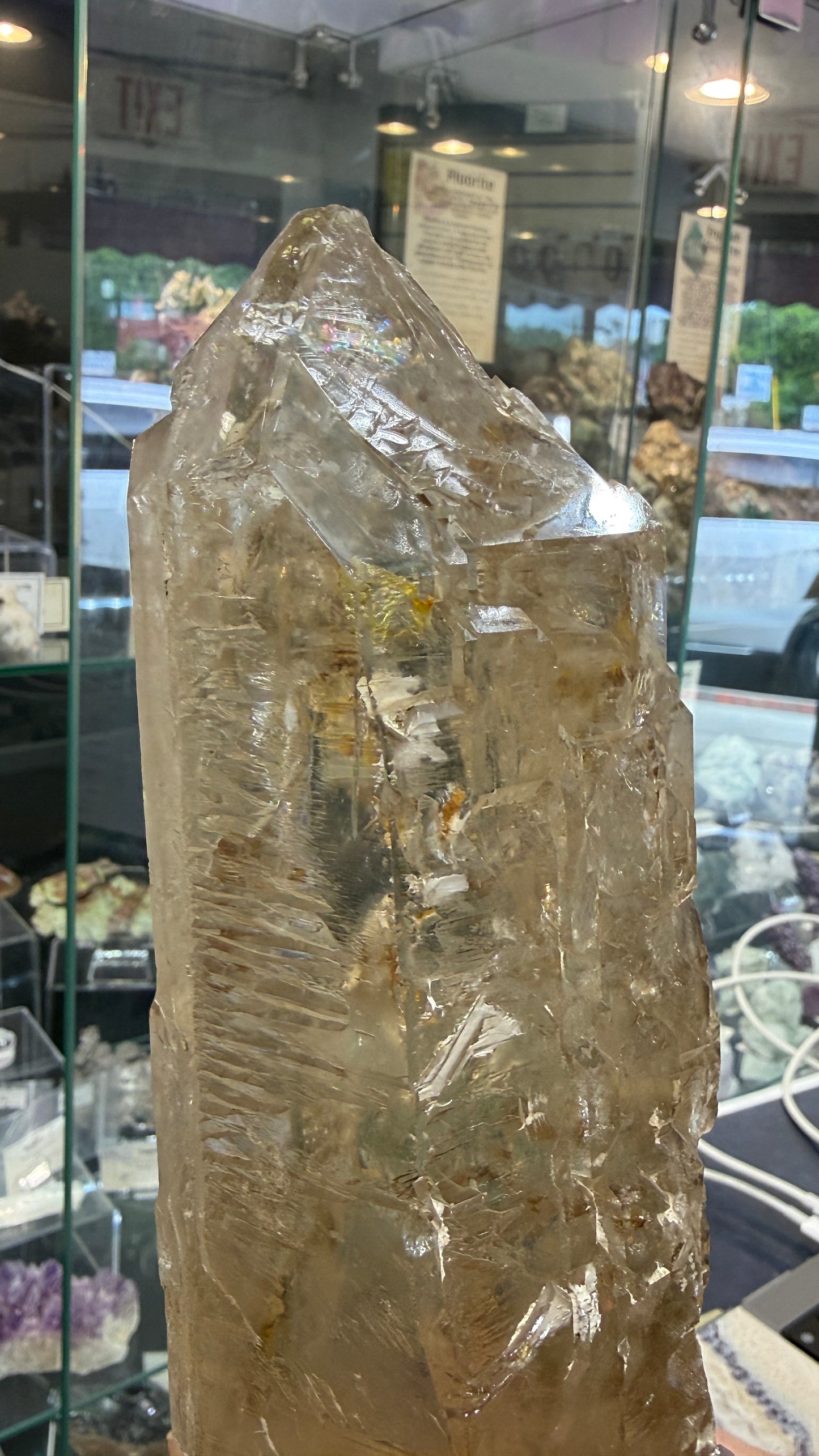 Citrine Point (Natural Brazilian) with Mica, Sulfur- Statement Piece