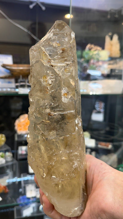Citrine Point (Natural Brazilian) with Mica, Sulfur- Statement Piece