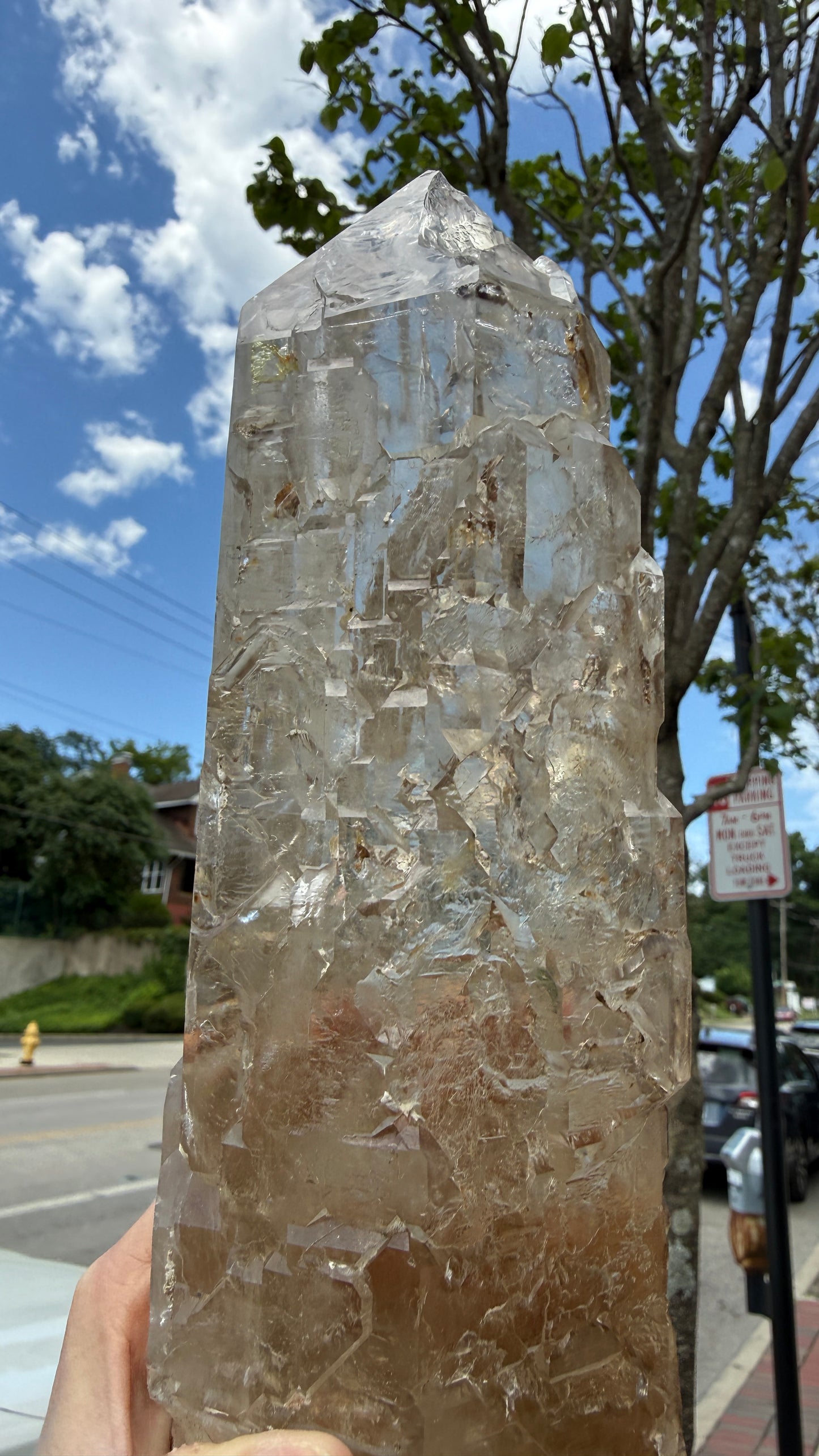 Citrine Point (Natural Brazilian) with Mica, Sulfur- Statement Piece