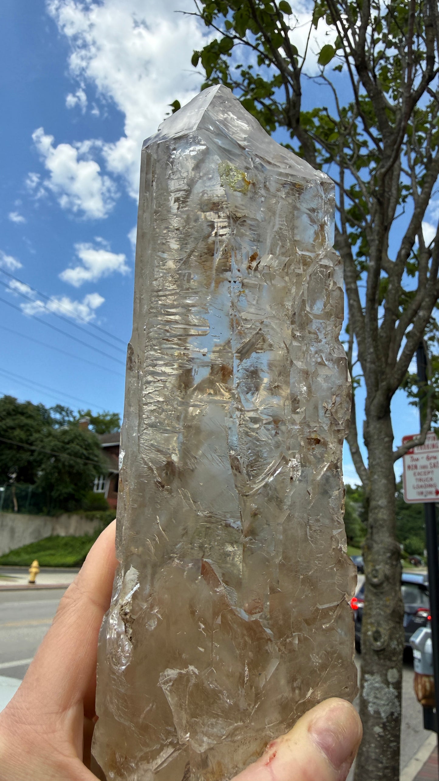 Citrine Point (Natural Brazilian) with Mica, Sulfur- Statement Piece