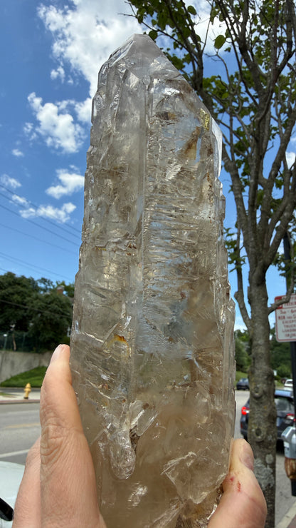 Citrine Point (Natural Brazilian) with Mica, Sulfur- Statement Piece