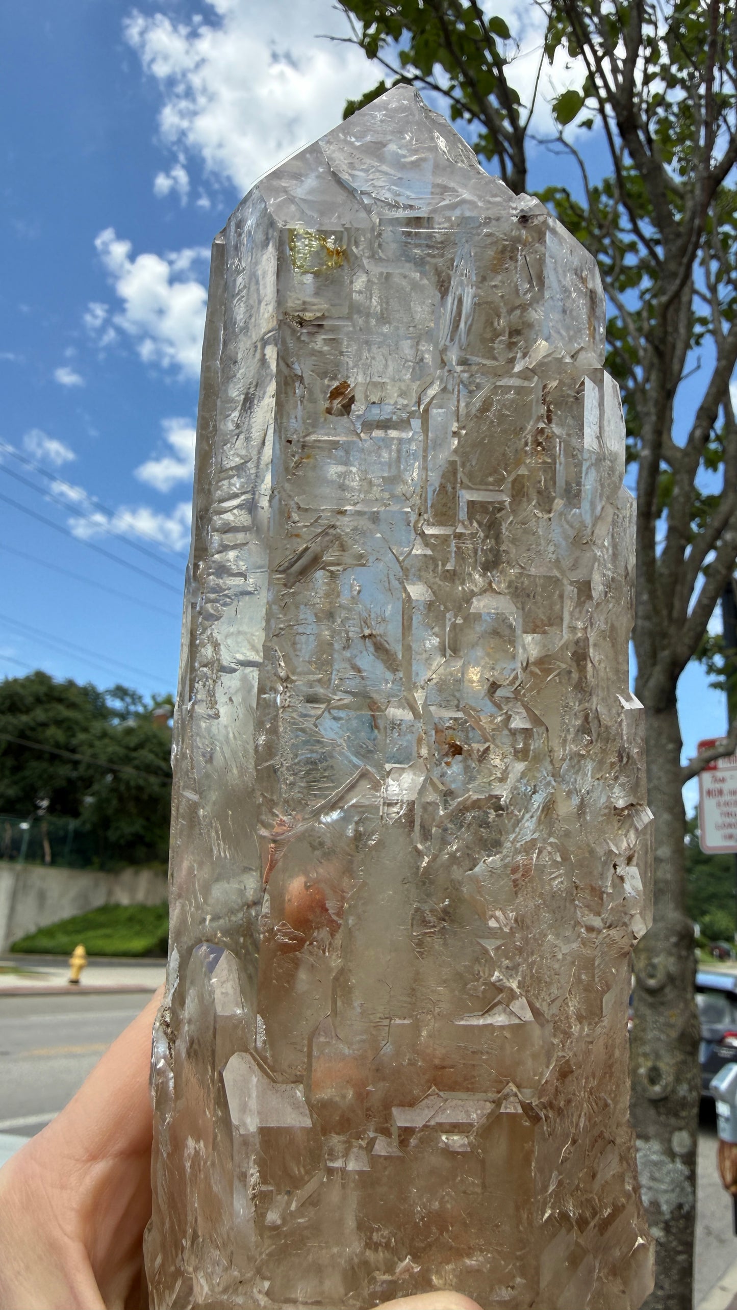 Citrine Point (Natural Brazilian) with Mica, Sulfur- Statement Piece